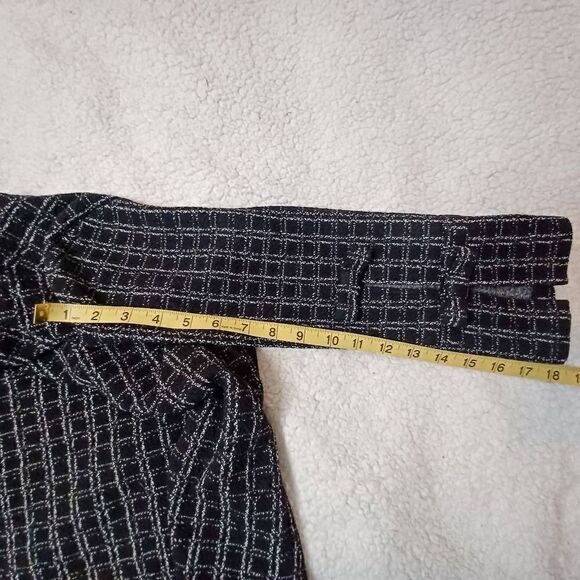 Karl Lagerfield Paris Windowpane Bow 3/4 Sleeve Blouse Top Black White Size S - Picture 8 of 8